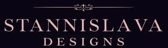 Internal design logo. Black Purple Style. Luxury text Stanislava Designs
